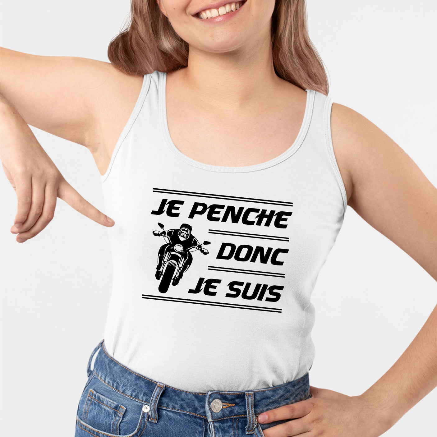 Débardeur Femme Je penche donc je suis Blanc