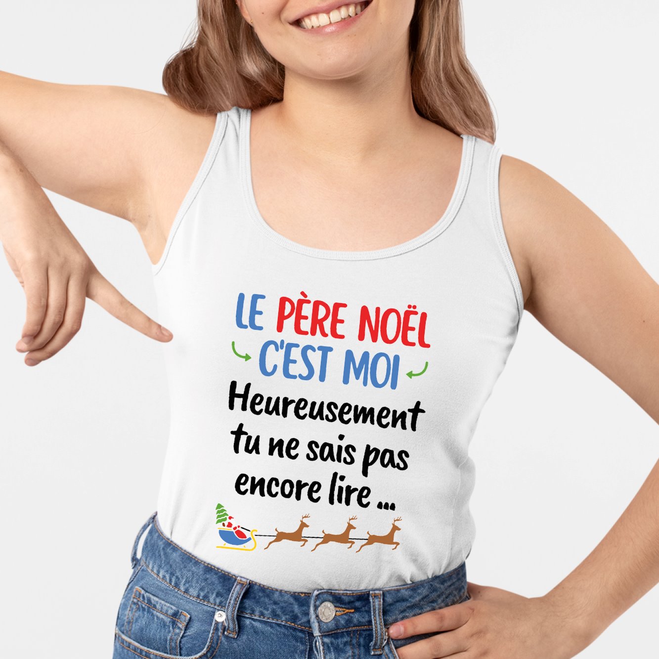Père Noël Débardeur Léger Coupe Classique Pour Homme Et Femme