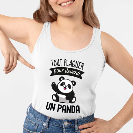 Débardeur Femme Tout plaquer pour devenir un panda Blanc