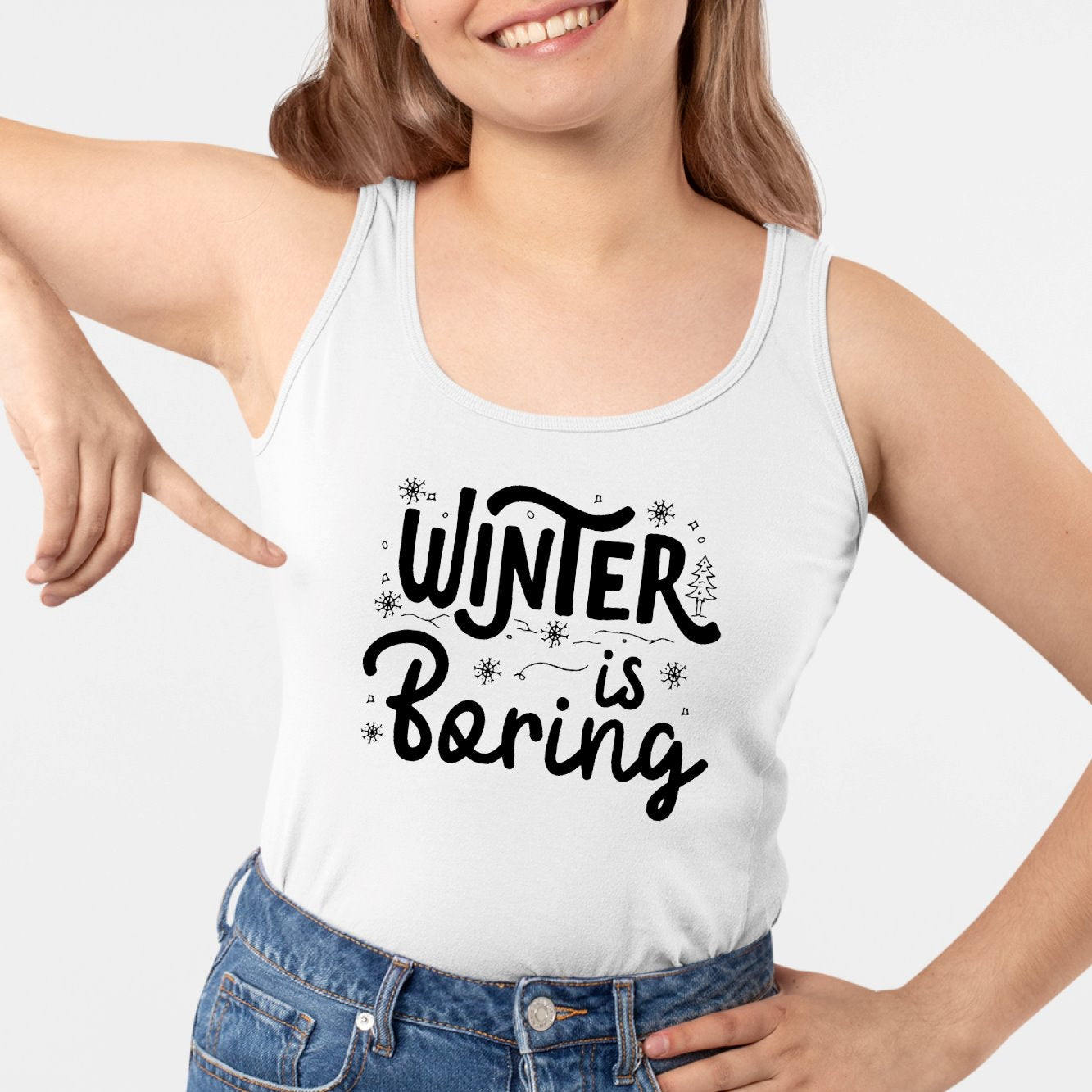 Débardeur Femme Winter is boring Blanc