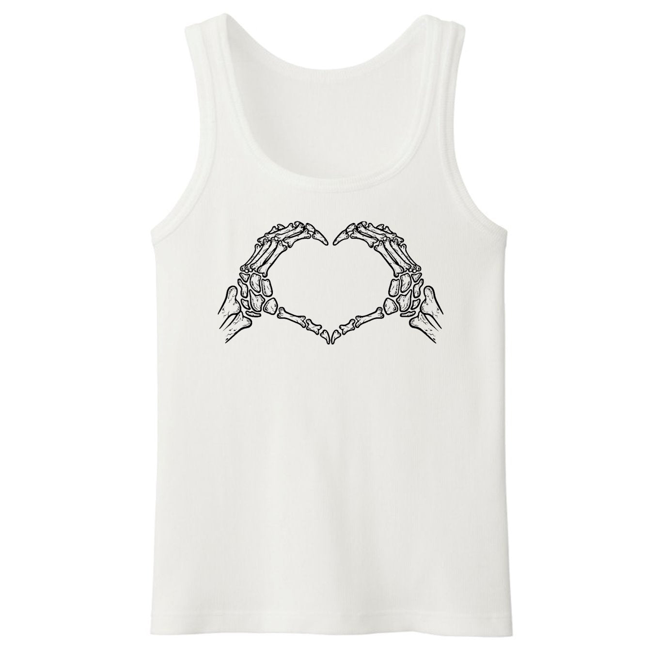 T-shirt gothique à motif main squelette cœur Saint-Valentin