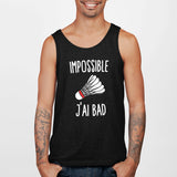 Débardeur Homme Impossible j'ai bad Noir