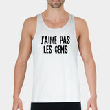 Débardeur Homme J'aime pas les gens Blanc