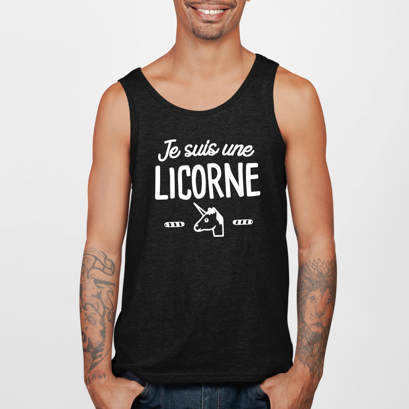 Débardeur Homme Je suis une licorne Noir