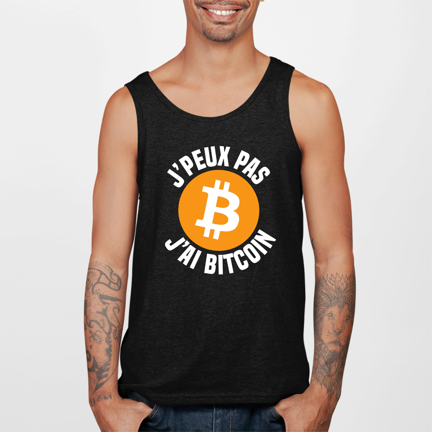 Débardeur Homme J'peux pas j'ai Bitcoin Noir