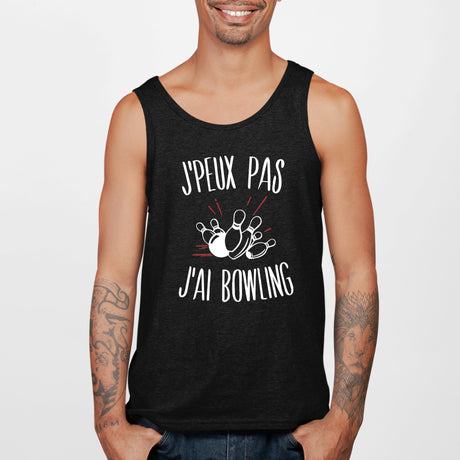 Débardeur Homme J'peux pas j'ai bowling Noir