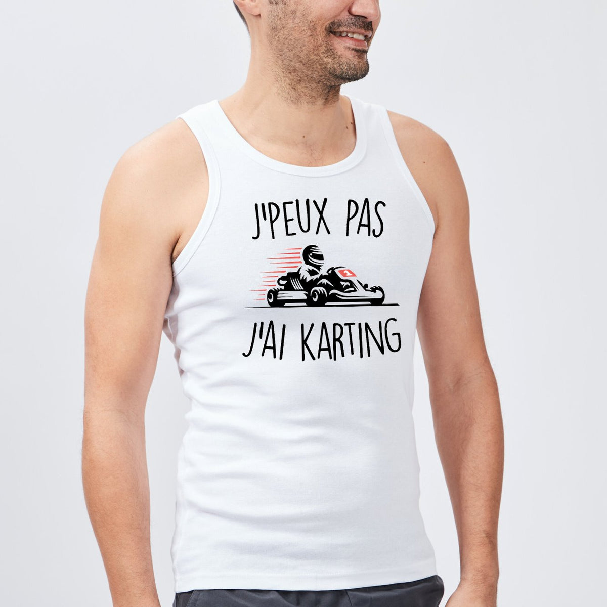 T-Shirt Humour Karting "J'Peux Pas, J'ai Karting" - Cadeau Drôle Pour Homme Et Enfant