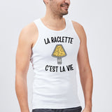 Débardeur Homme La raclette c'est la vie Blanc