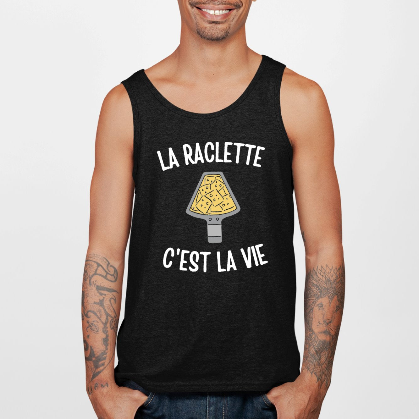 Débardeur Homme La raclette c'est la vie Noir