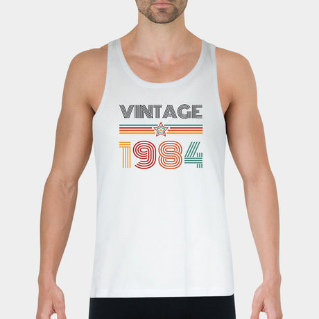 Débardeur Homme Vintage année 1984 Blanc