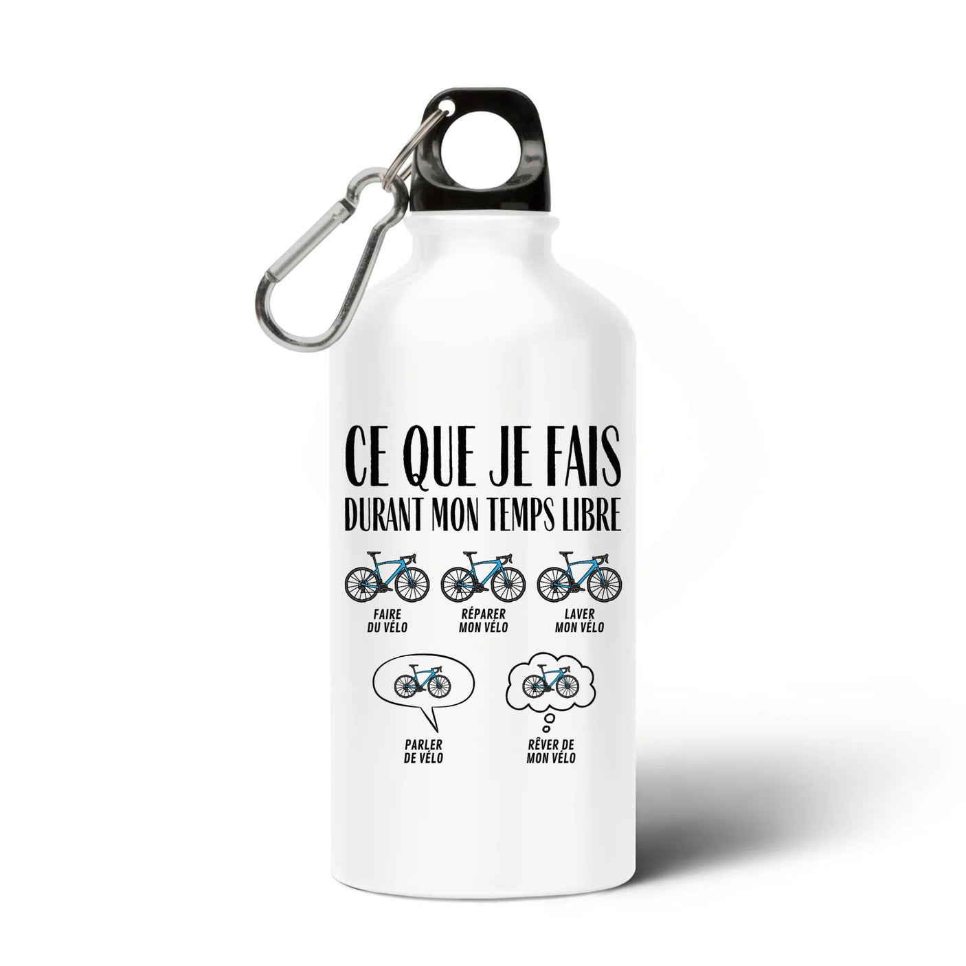 Gourde Ce que je fais durant mon temps libre Vélo 