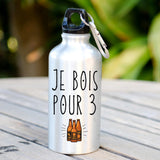 Gourde Je bois pour 3 Blanc