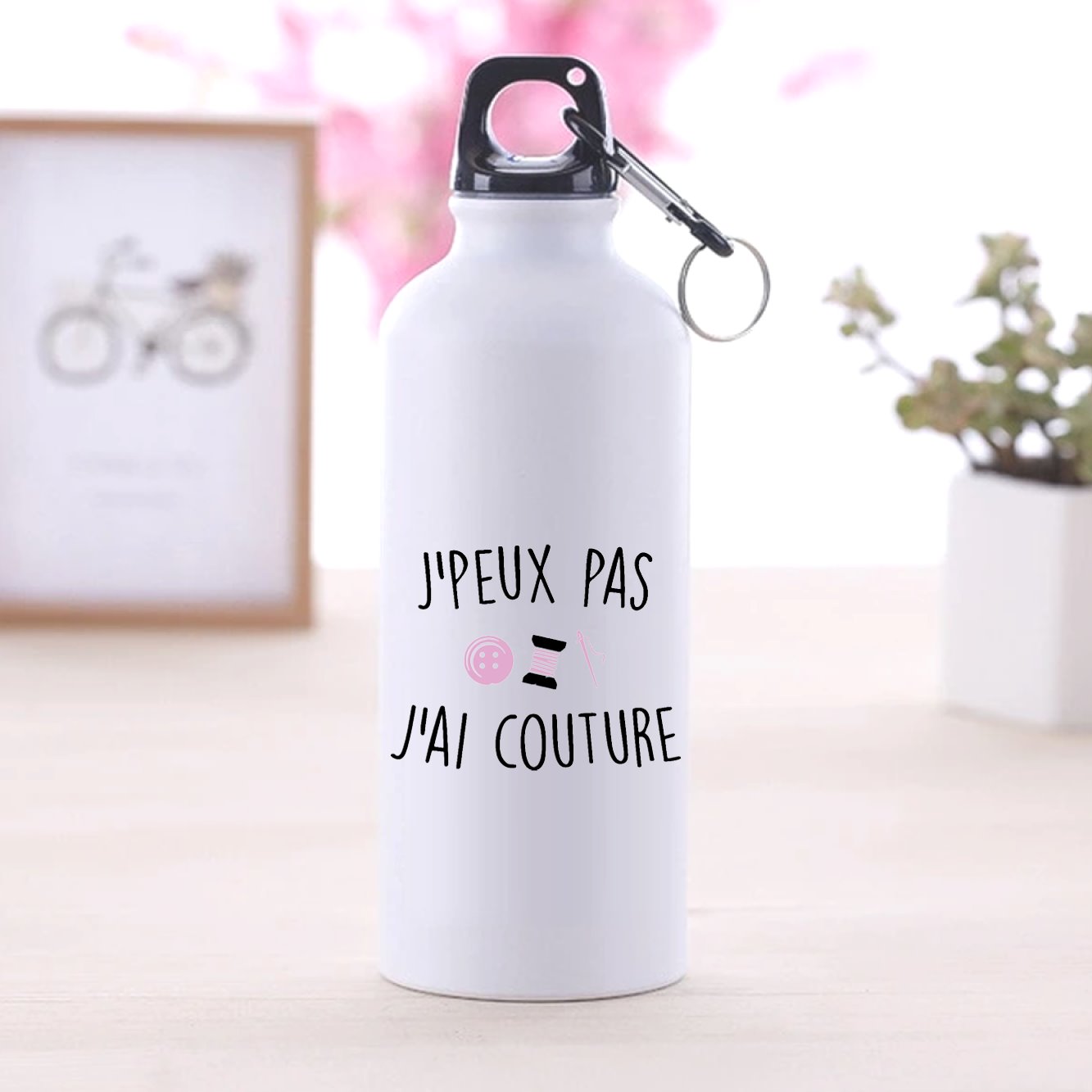 Gourde J'peux pas j'ai couture Blanc