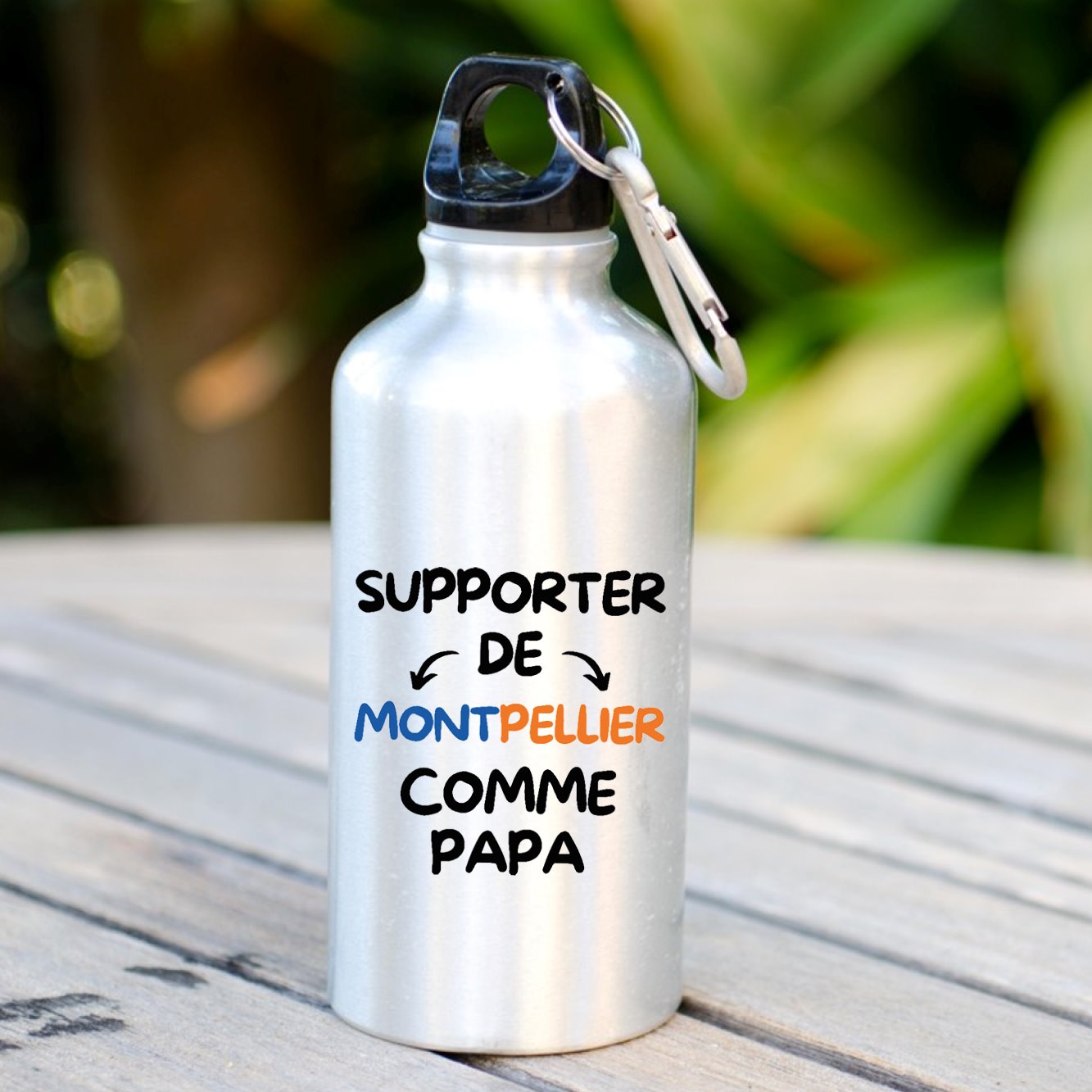Gourde Supporter de Montpellier comme papa Blanc