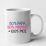 Mug 50% maman 50% papa Blanc
