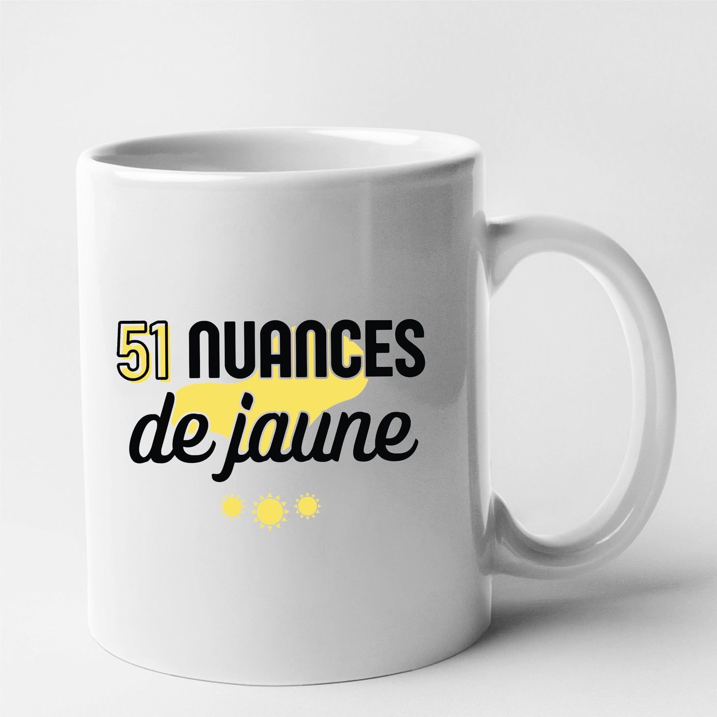 Mug 51 nuances de jaune Blanc