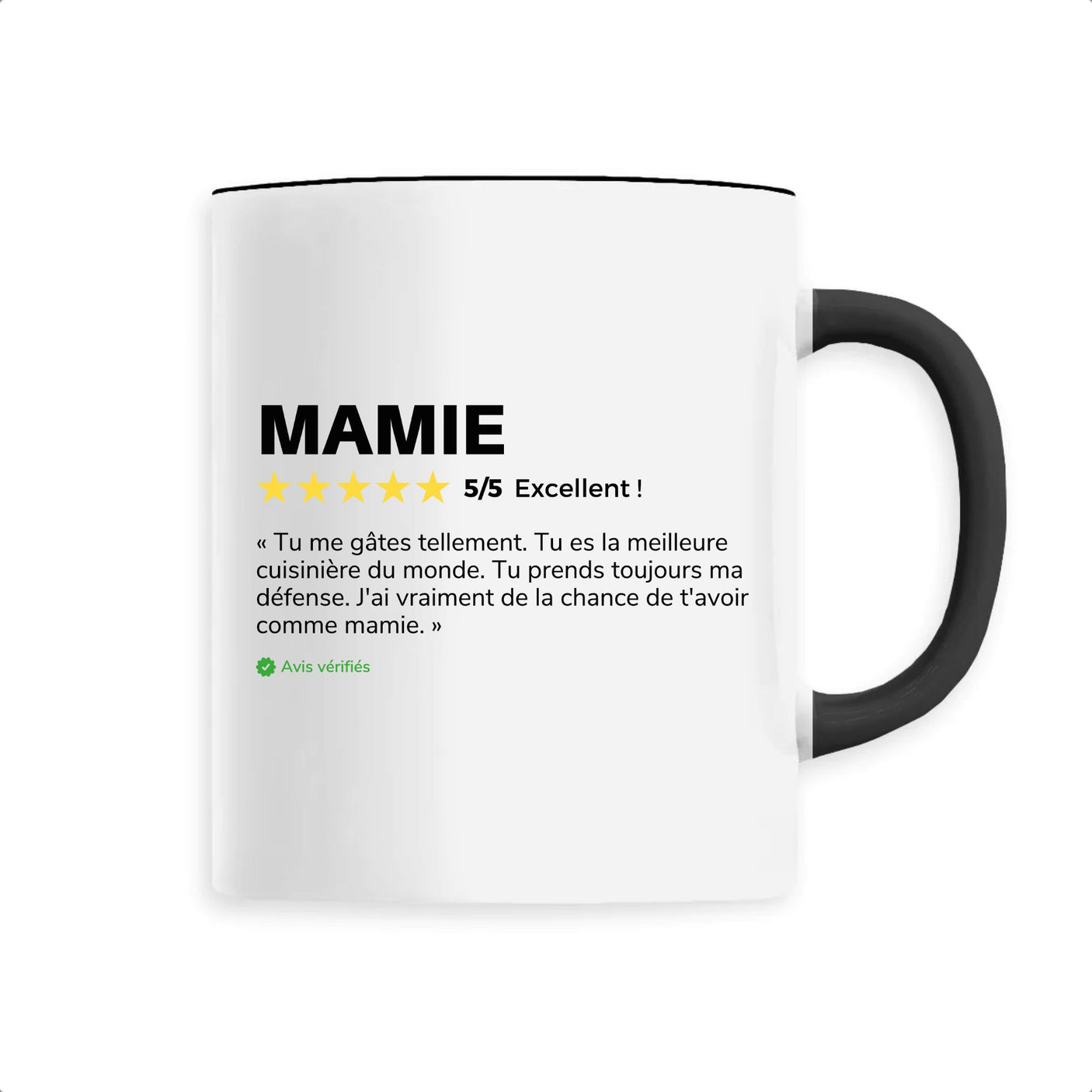 Mug Avis client Mamie Noir