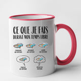 Mug Ce que je fais durant mon temps libre Voiture Rouge