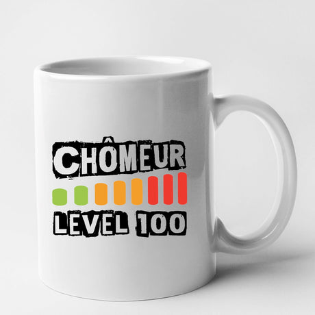 Mug Chômeur level 100 Blanc