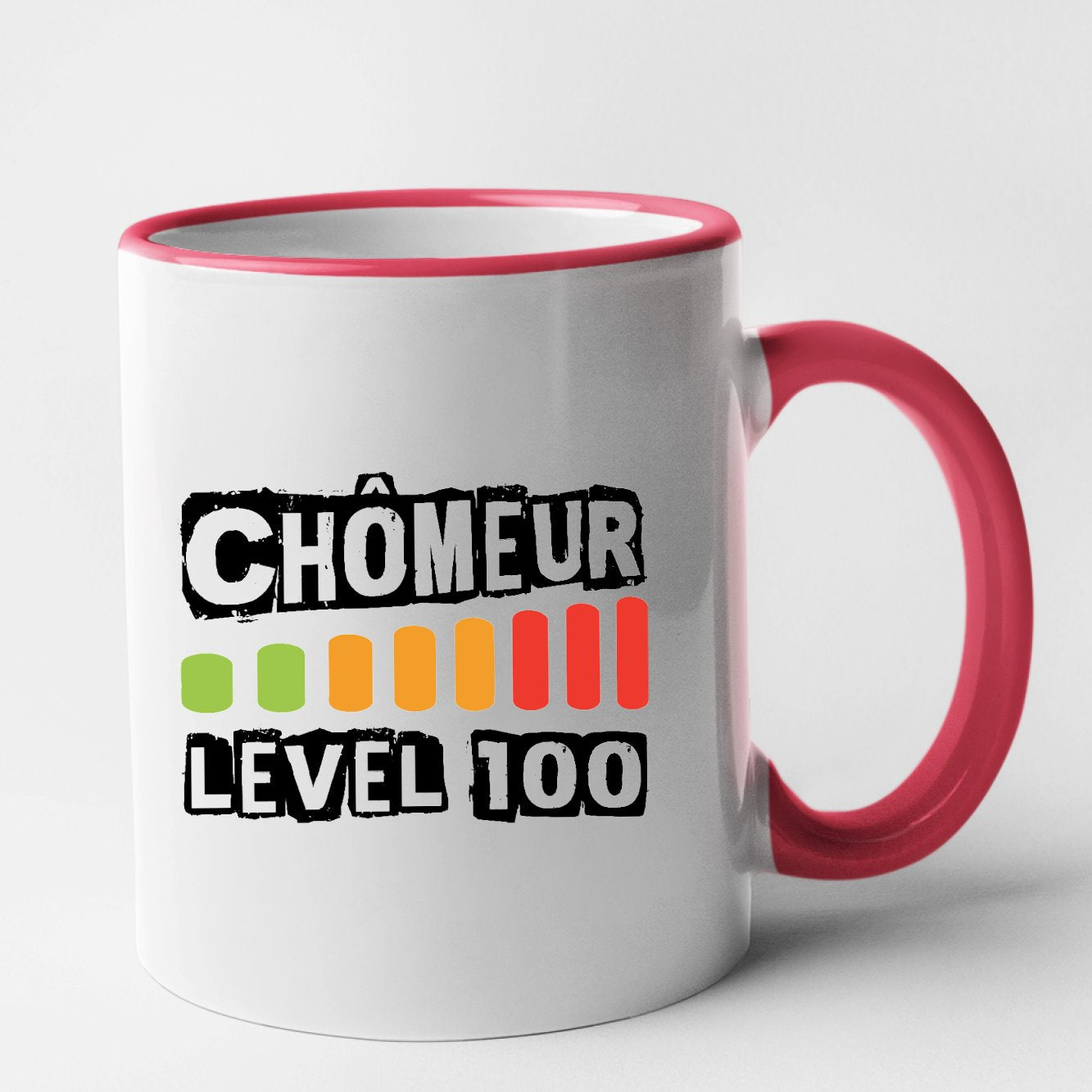 Mug Chômeur level 100 Rouge