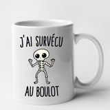 Mug J'ai survécu au boulot Blanc