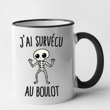 Mug J'ai survécu au boulot Noir