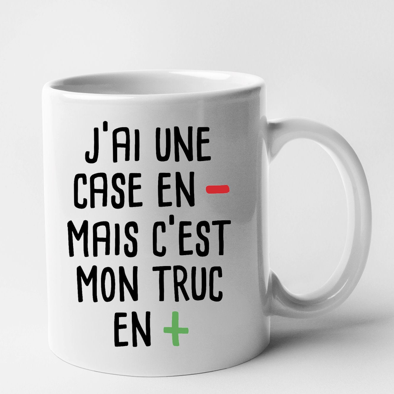 Mug J'ai une case en moins Blanc