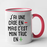 Mug J'ai une case en moins Rouge