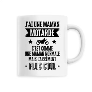 T-shirt Humour 'Maman Motarde' Pour Femme - Col En V, Coupe Classique, Coton - Cadeau Fête Des Mères, Anniversaire Pour Les Mamans Motocyclistes