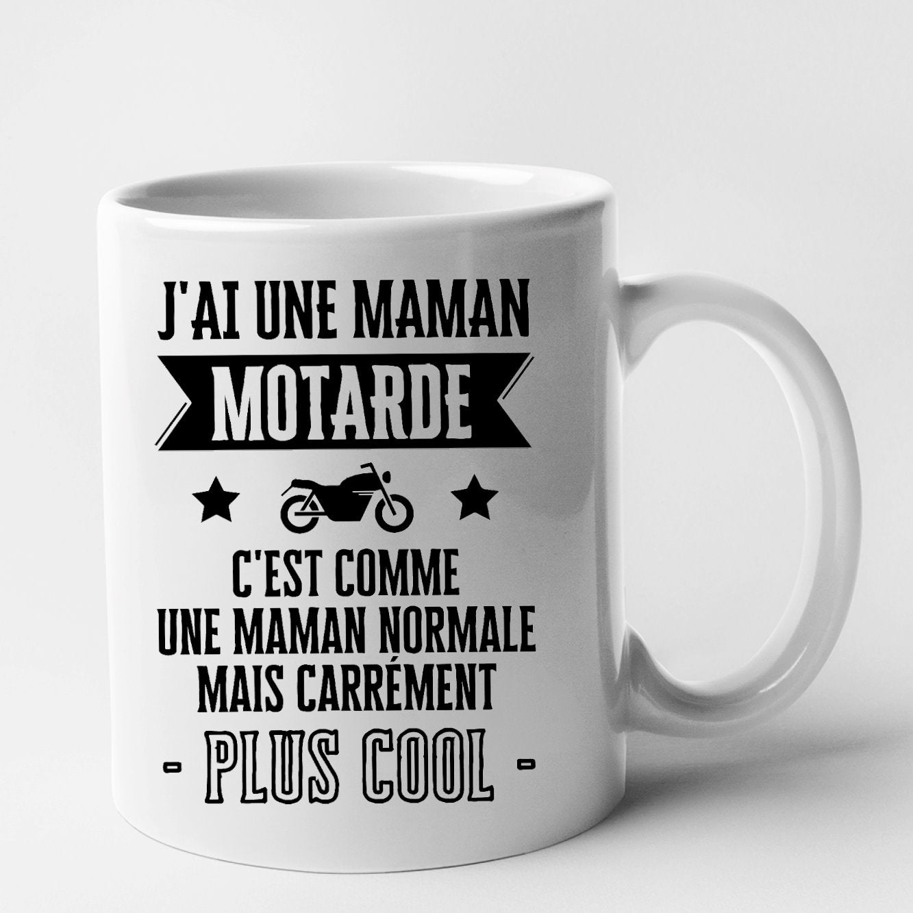 Mug J'ai une maman motarde Blanc