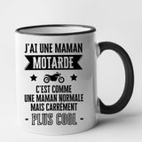 Mug J'ai une maman motarde Noir