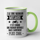 Mug J'ai une maman motarde Vert