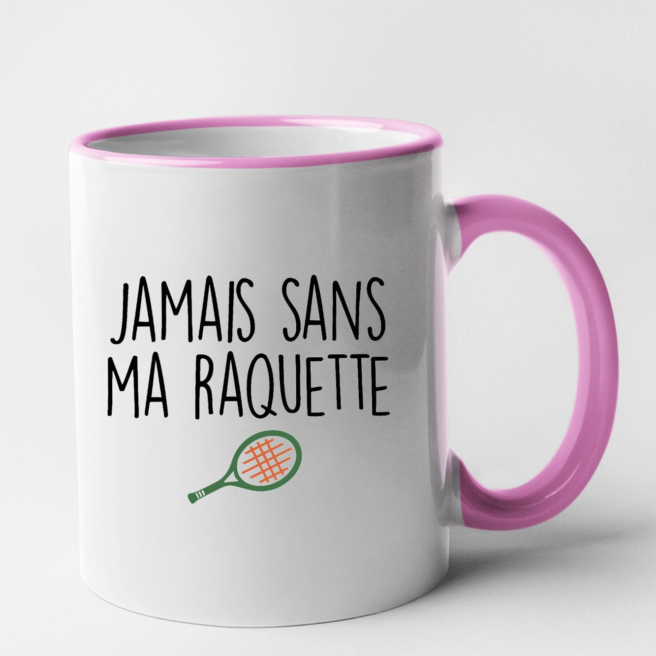 Mug Jamais sans ma raquette Rose