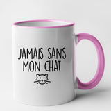 Mug Jamais sans mon chat Rose