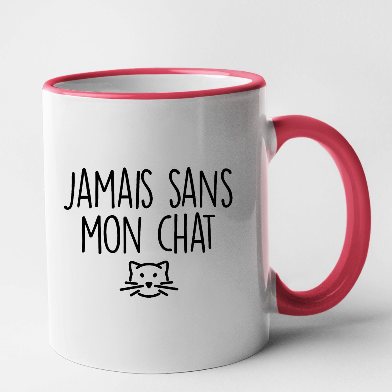 Mug Jamais sans mon chat Rouge