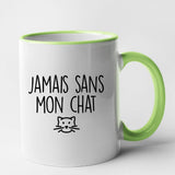 Mug Jamais sans mon chat Vert