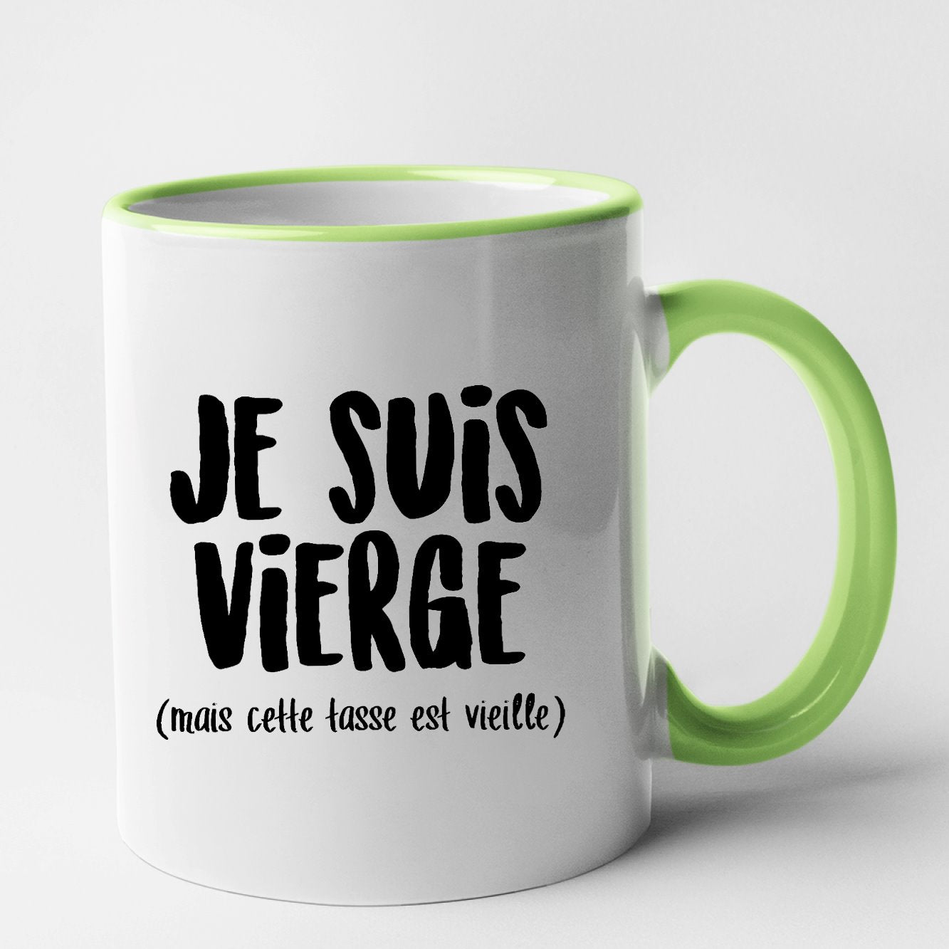 Mug Je suis vierge Vert