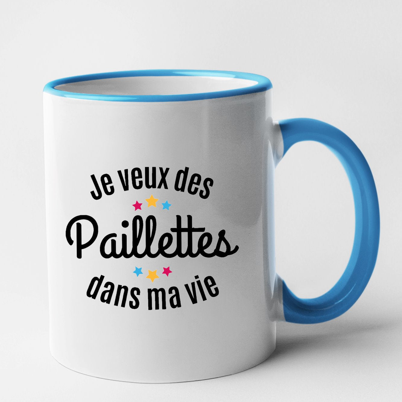 Mug Je veux des paillettes dans ma vie Bleu