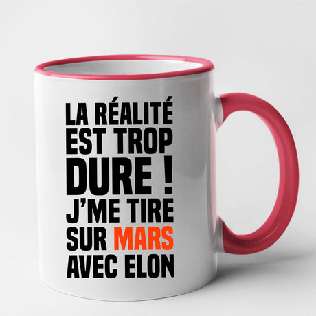 Mug J'me tire sur Mars avec Elon Rouge