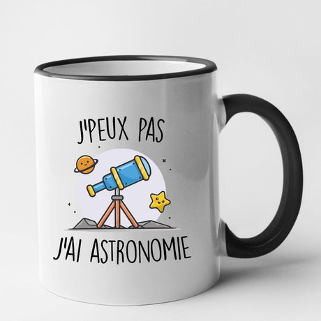 Mug J'peux pas j'ai astronomie Noir