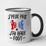 Mug J'peux pas j'ai baby-foot Noir