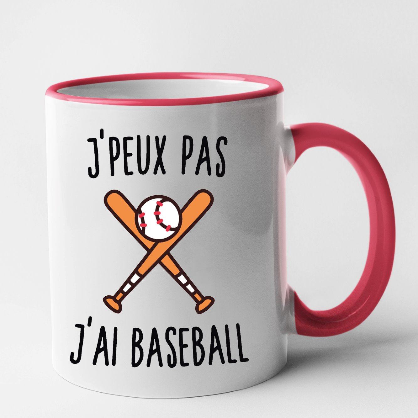 Mug J'peux pas j'ai baseball Rouge