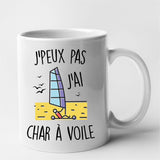 Mug J'peux pas j'ai char à voile Blanc