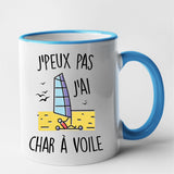 Mug J'peux pas j'ai char à voile Bleu