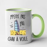 Mug J'peux pas j'ai char à voile Vert