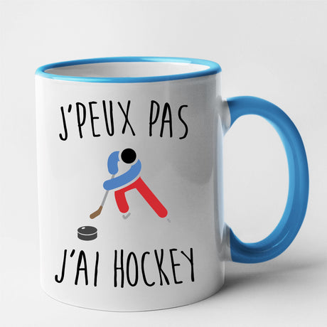 Mug J'peux pas j'ai hockey Bleu