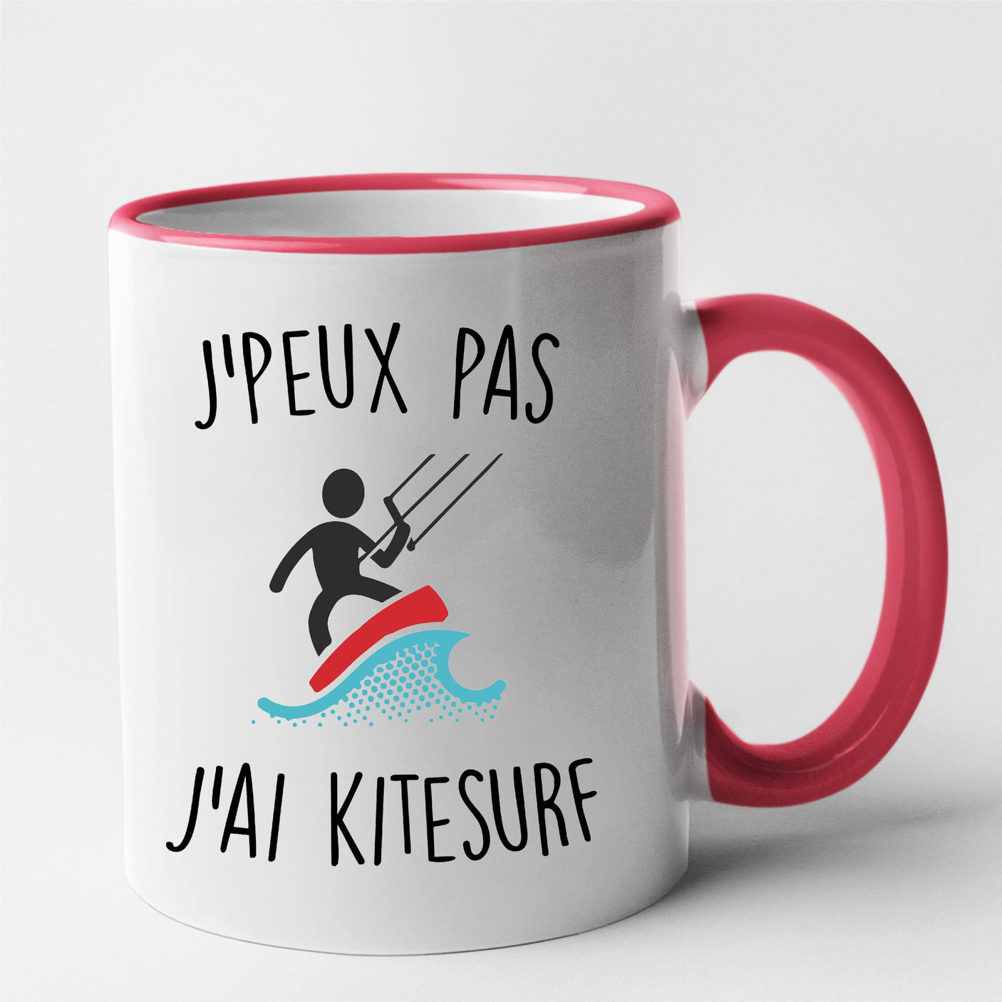 Mug J'peux pas j'ai kitesurf Rouge