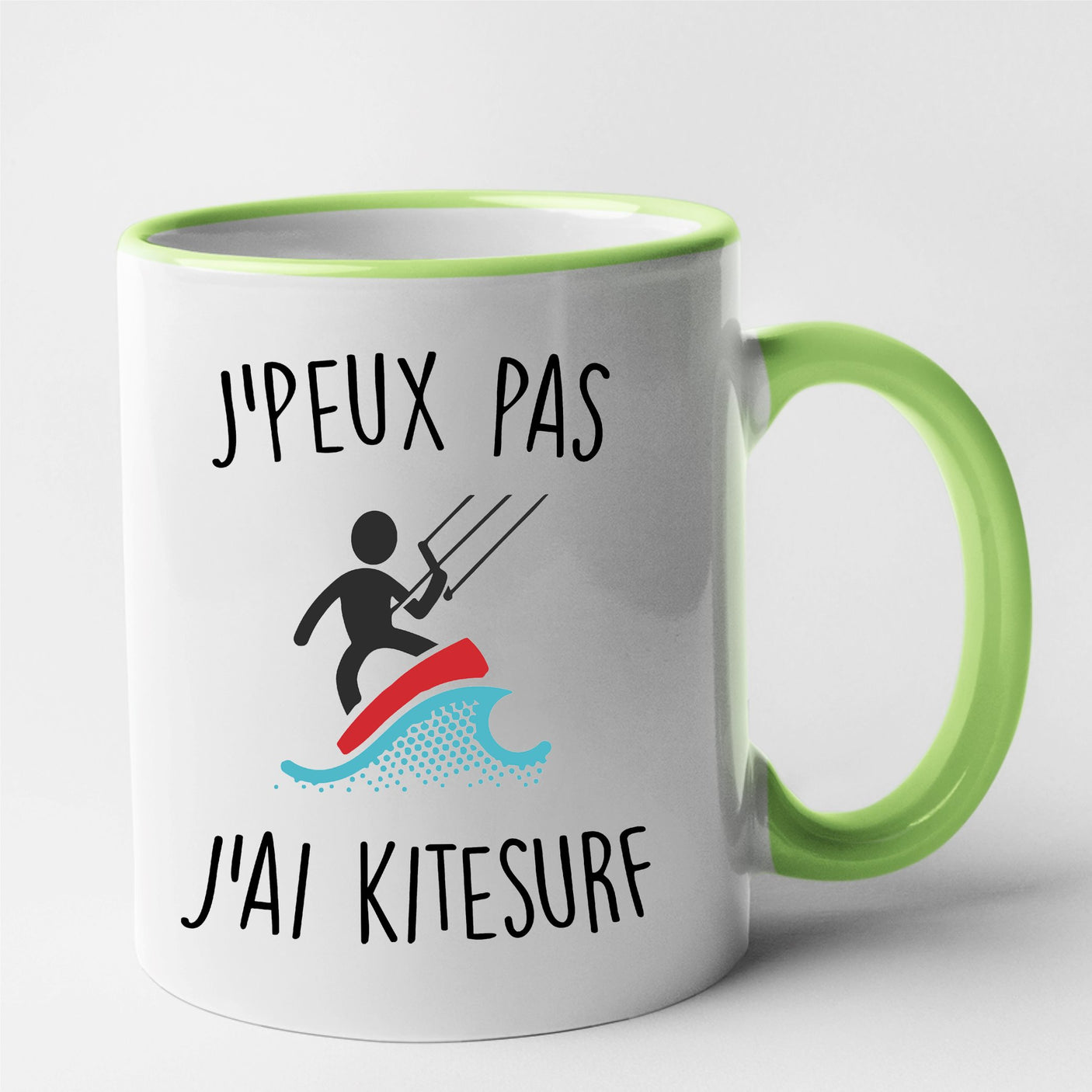 Mug J'peux pas j'ai kitesurf Vert