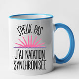 Mug J'peux pas j'ai natation synchronisée Bleu