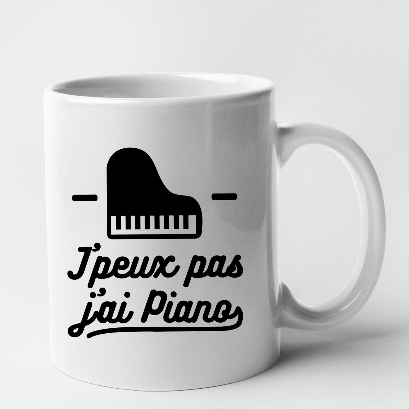 Mug J'peux pas j'ai piano Blanc